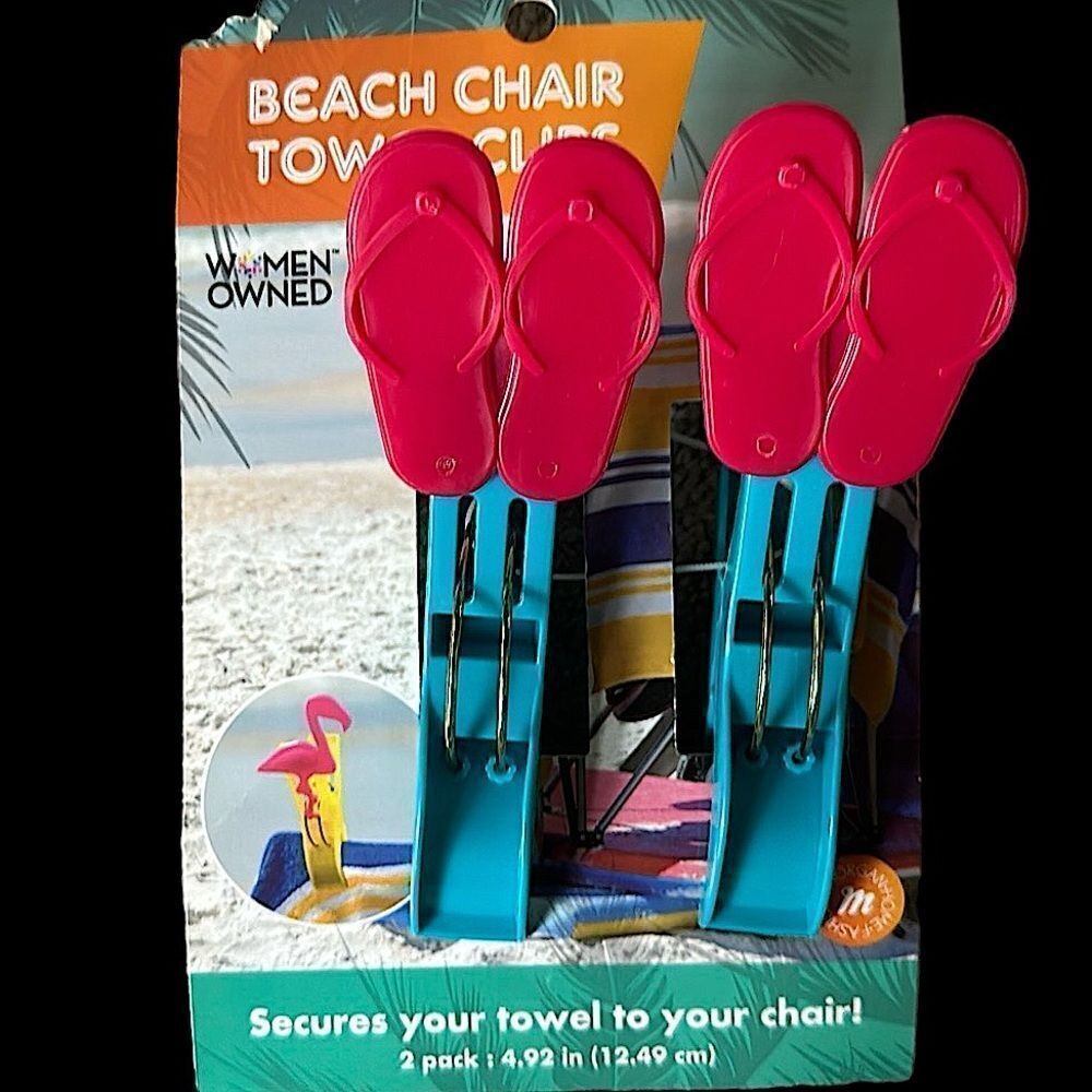 Morgan Home Fashions Beach Chair Towel Clips Set of Two in Flipflops